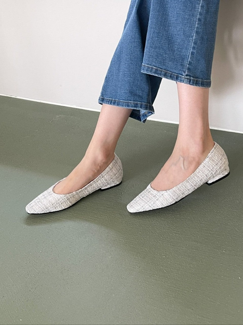 Tweed Flat Shoes