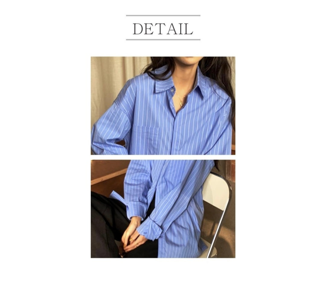striped blue shirt
