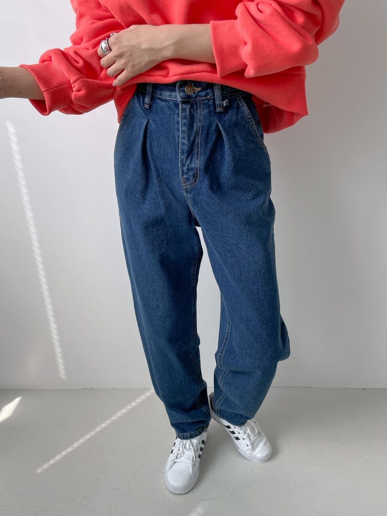 Pintuck Wide Denim