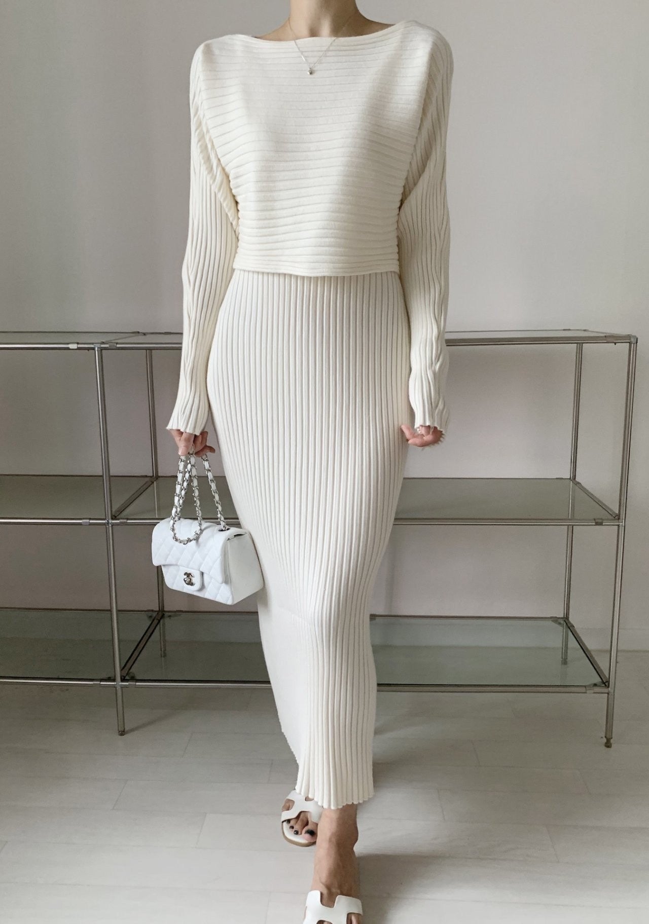 knit dress top set
