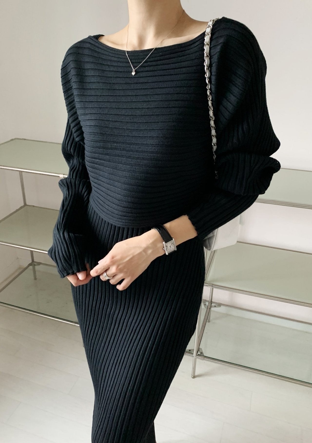 knit dress top set