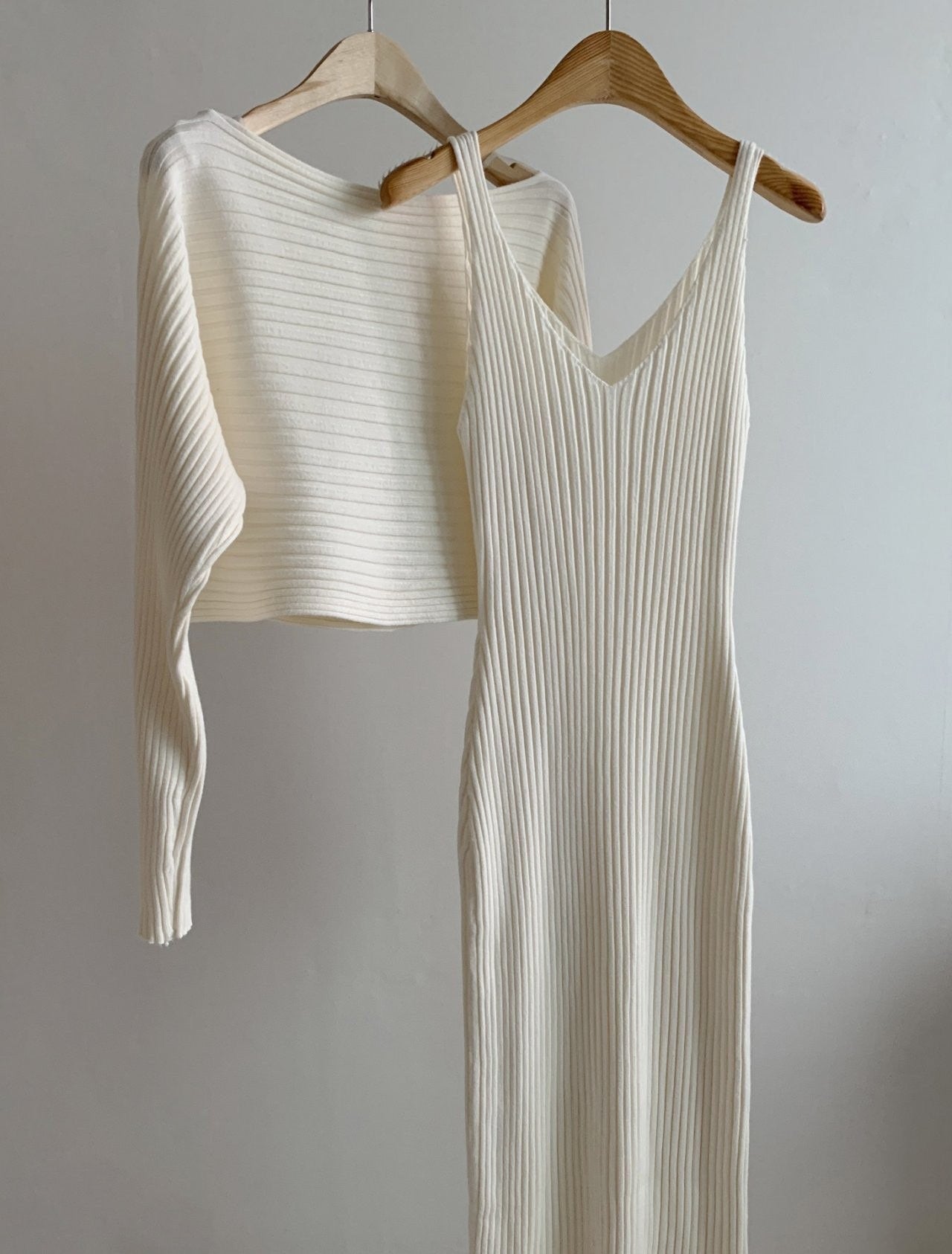 knit dress top set