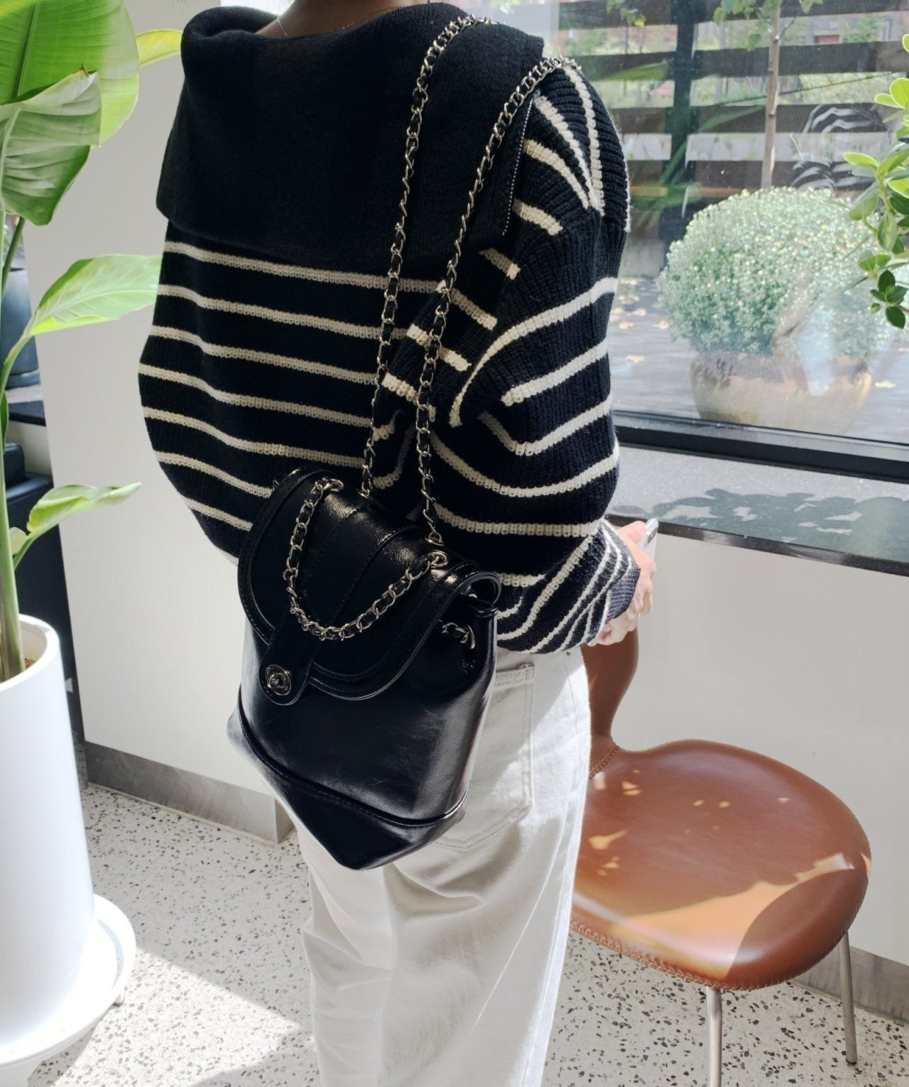 Zip up Stripe Knit