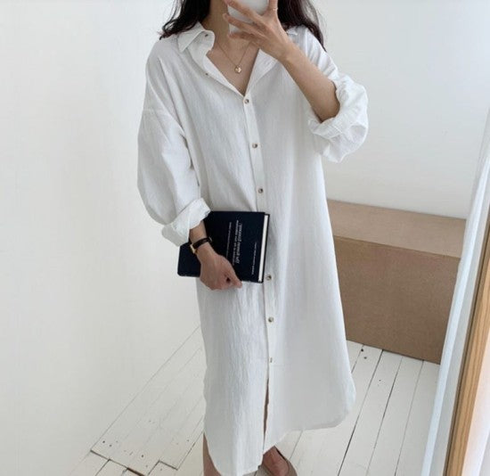 Basic long shirts dress