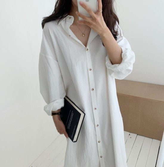 Basic long shirts dress
