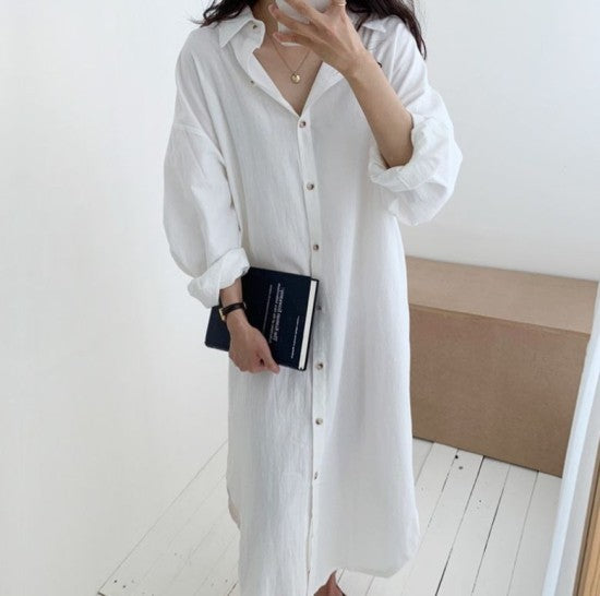 Basic long shirts dress