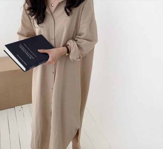Basic long shirts dress