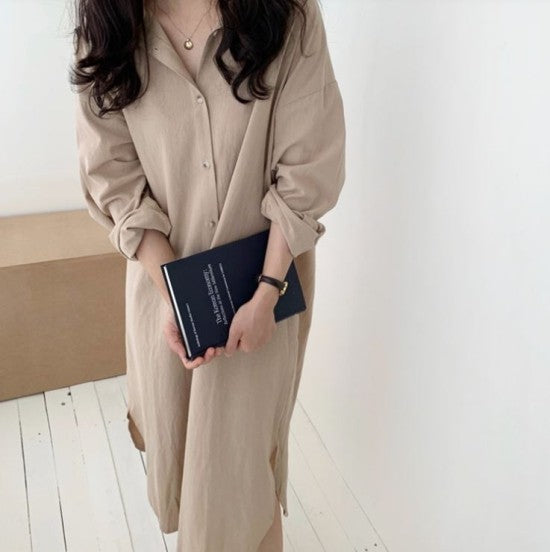 Basic long shirts dress