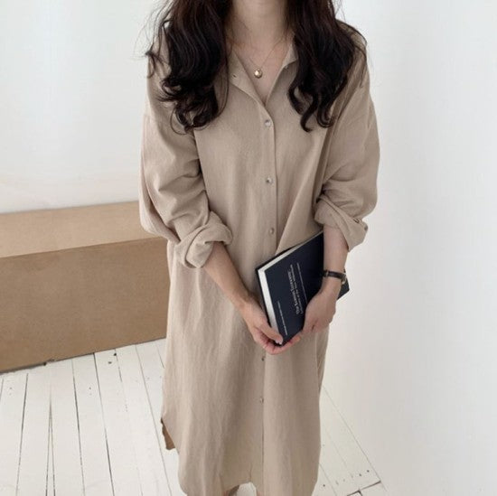 Basic long shirts dress