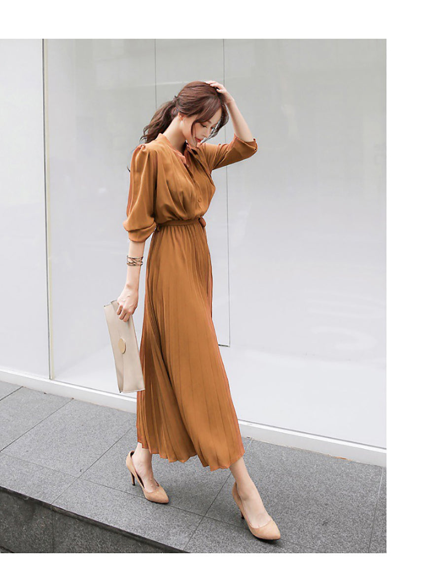 pleated dress