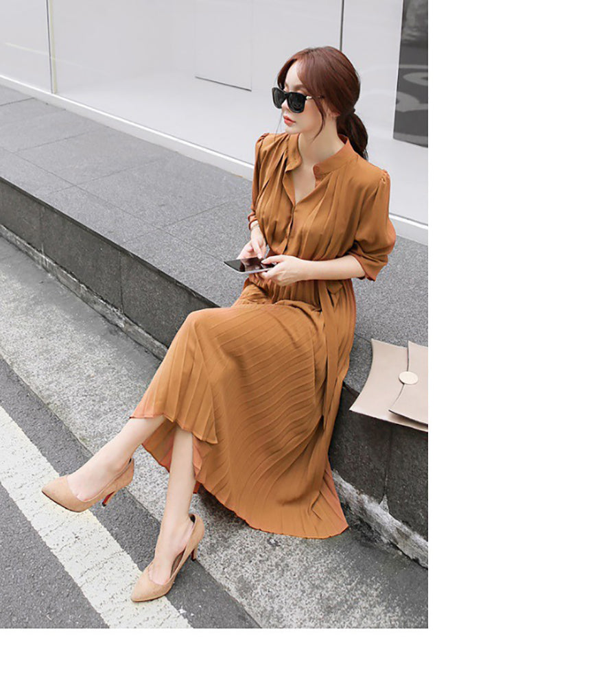 pleated dress