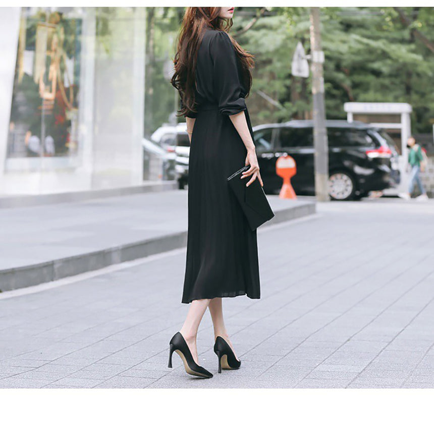 pleated dress