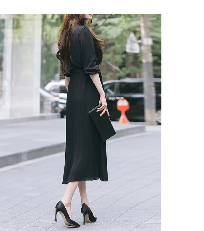 pleated dress