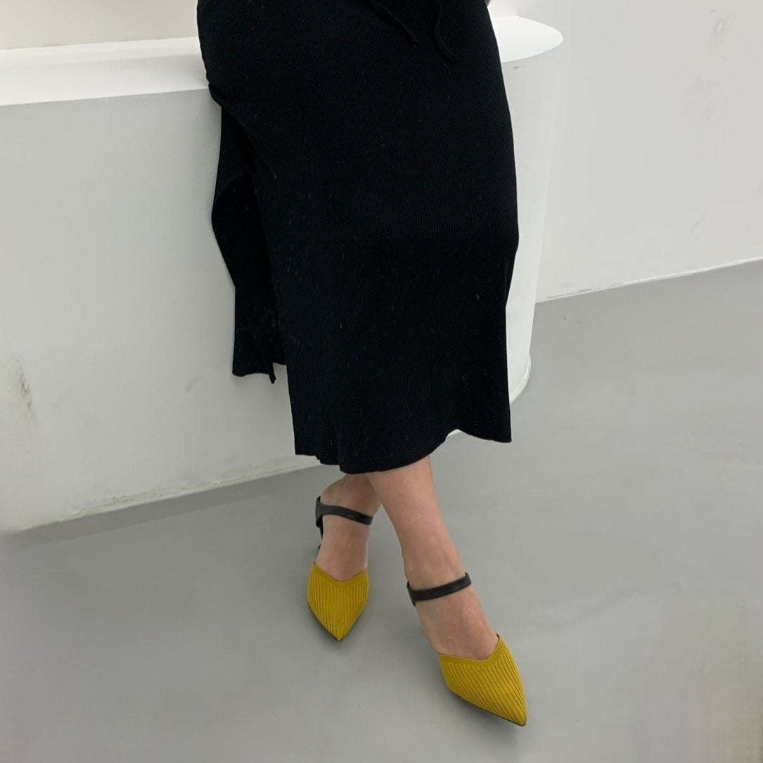 Knit Slingback Shoes