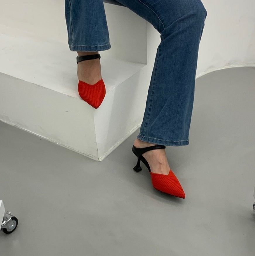 Knit Slingback Shoes