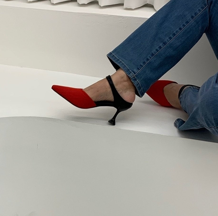 Knit Slingback Shoes