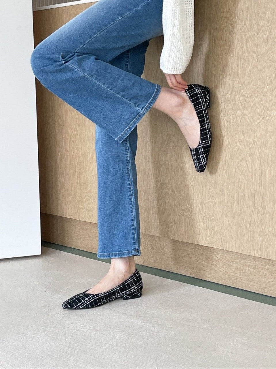 Tweed Flat Shoes
