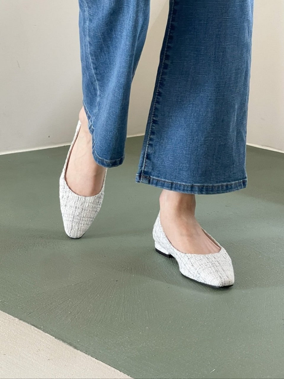 Tweed Flat Shoes