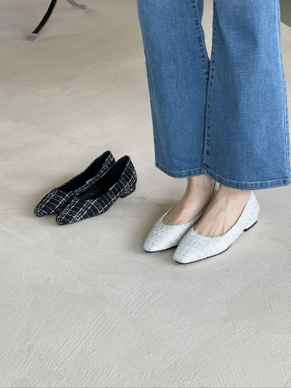 Tweed Flat Shoes