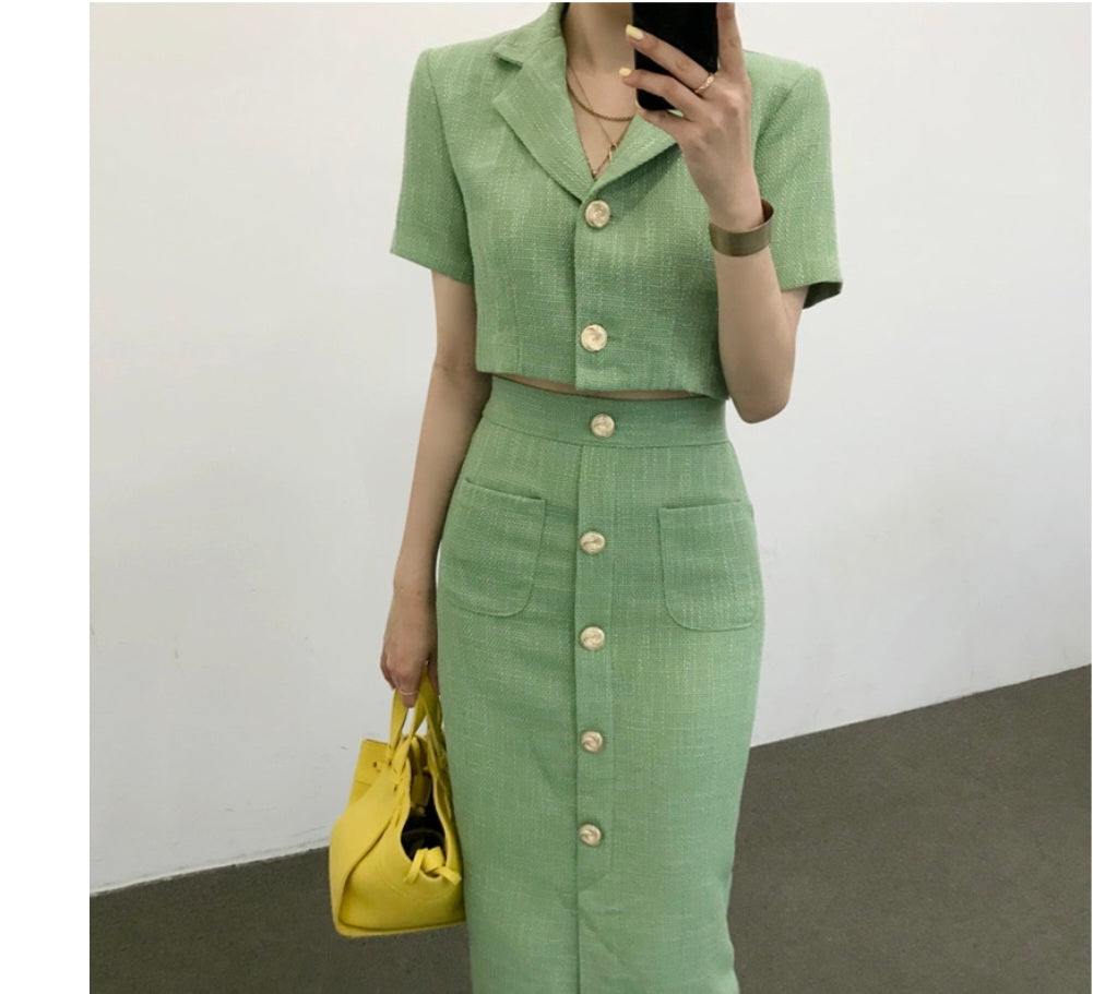 BLAZER+SKIRTS SET