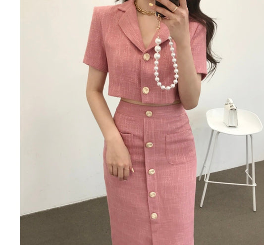 BLAZER+SKIRTS SET