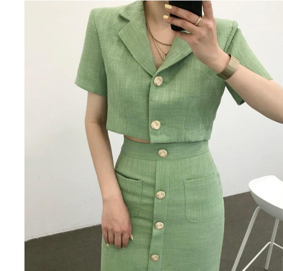 BLAZER+SKIRTS SET