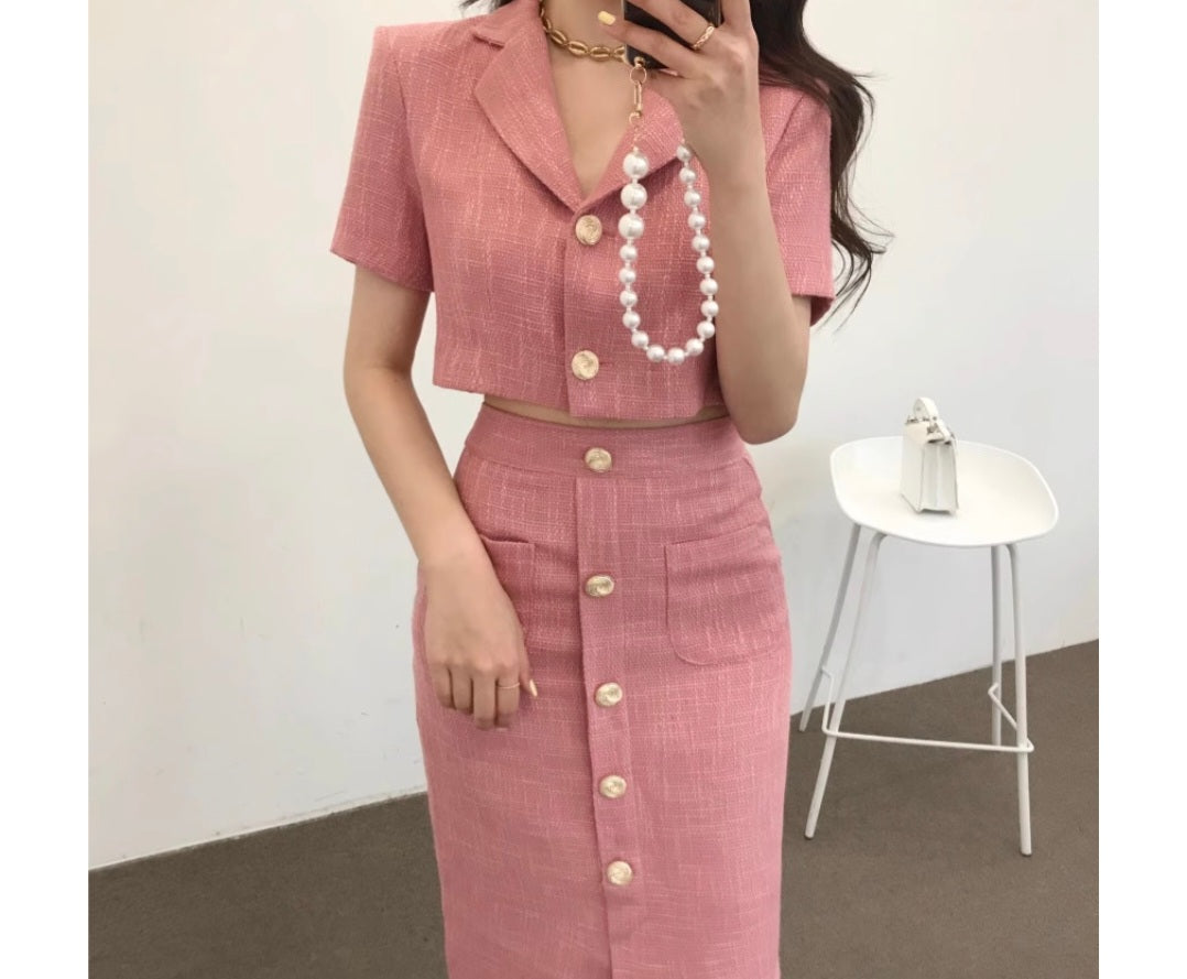 BLAZER+SKIRTS SET