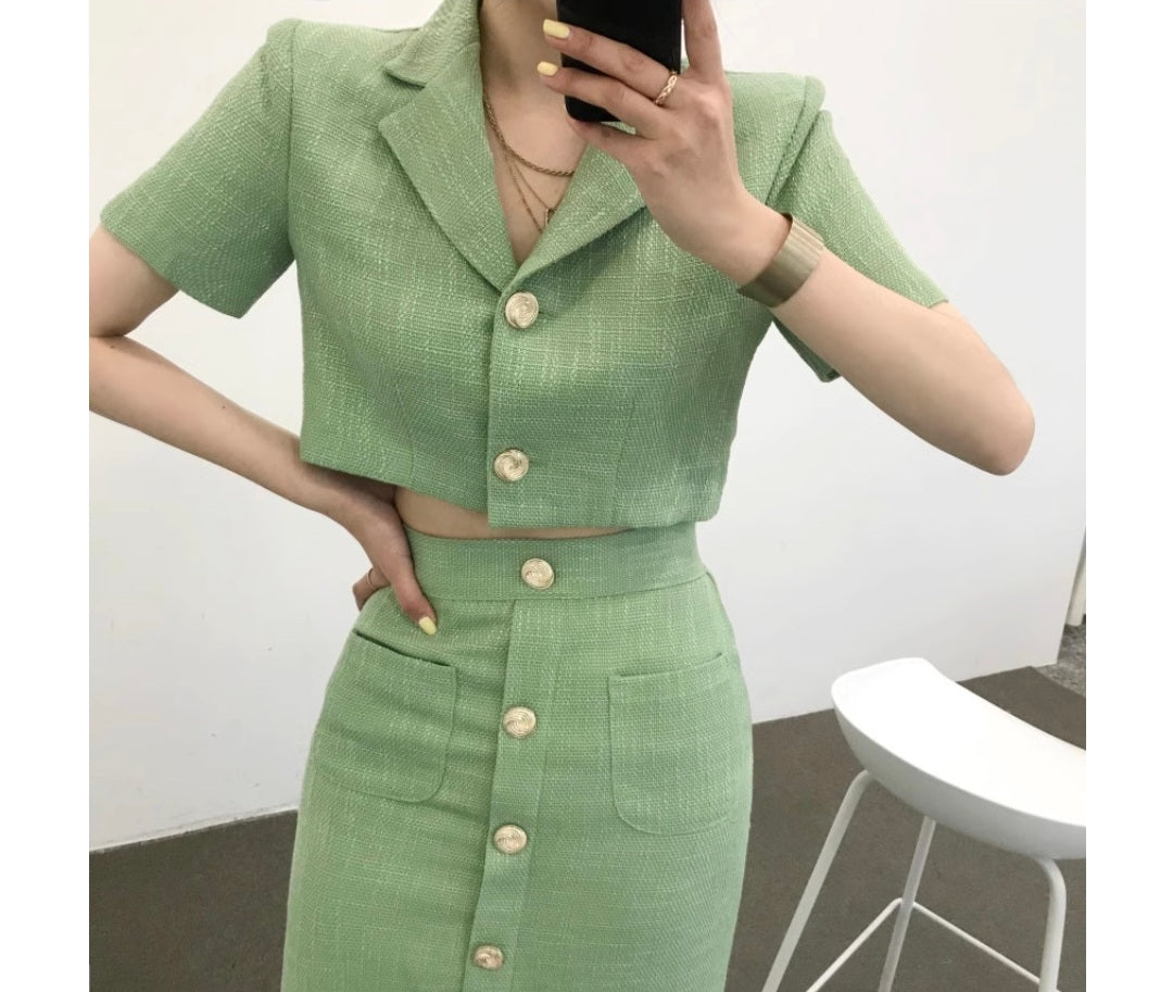 BLAZER+SKIRTS SET