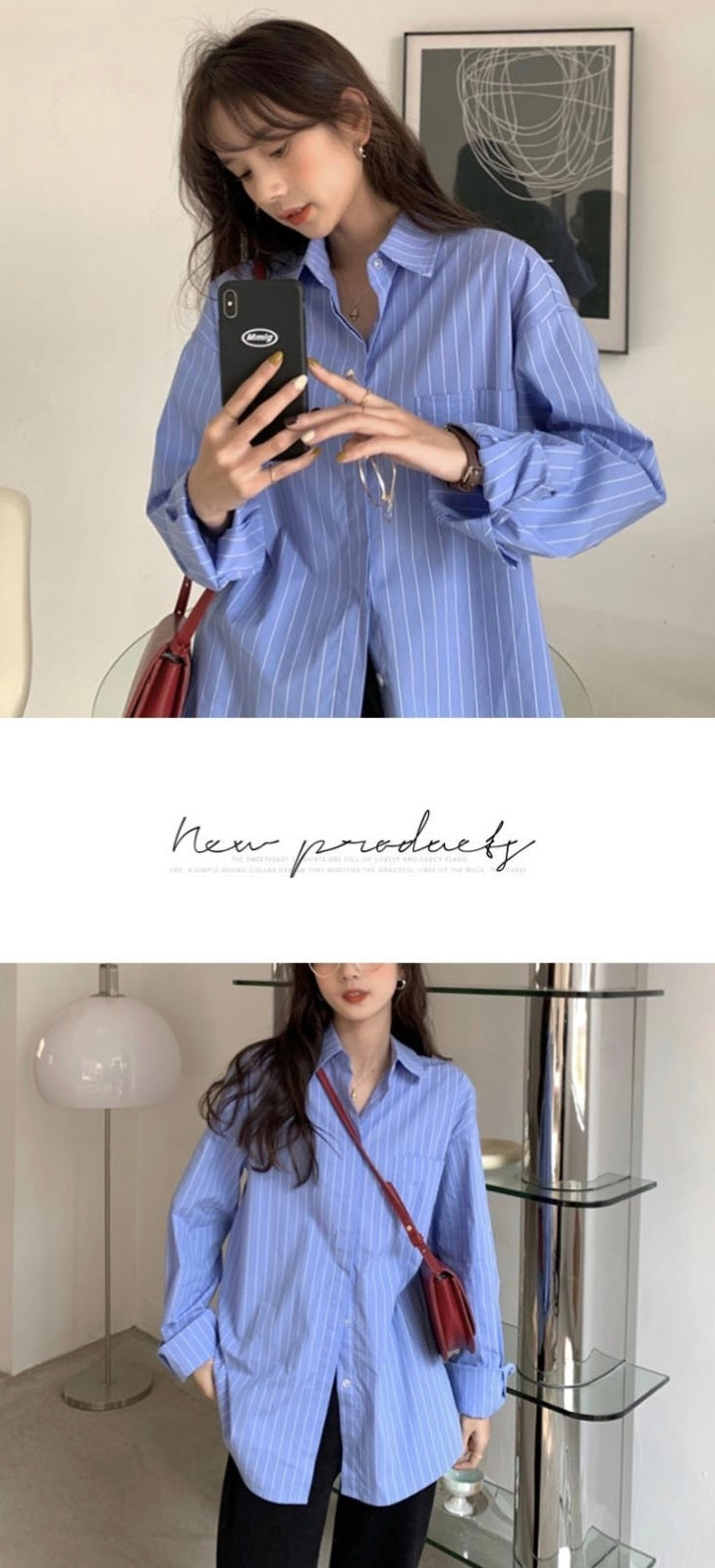 striped blue shirt