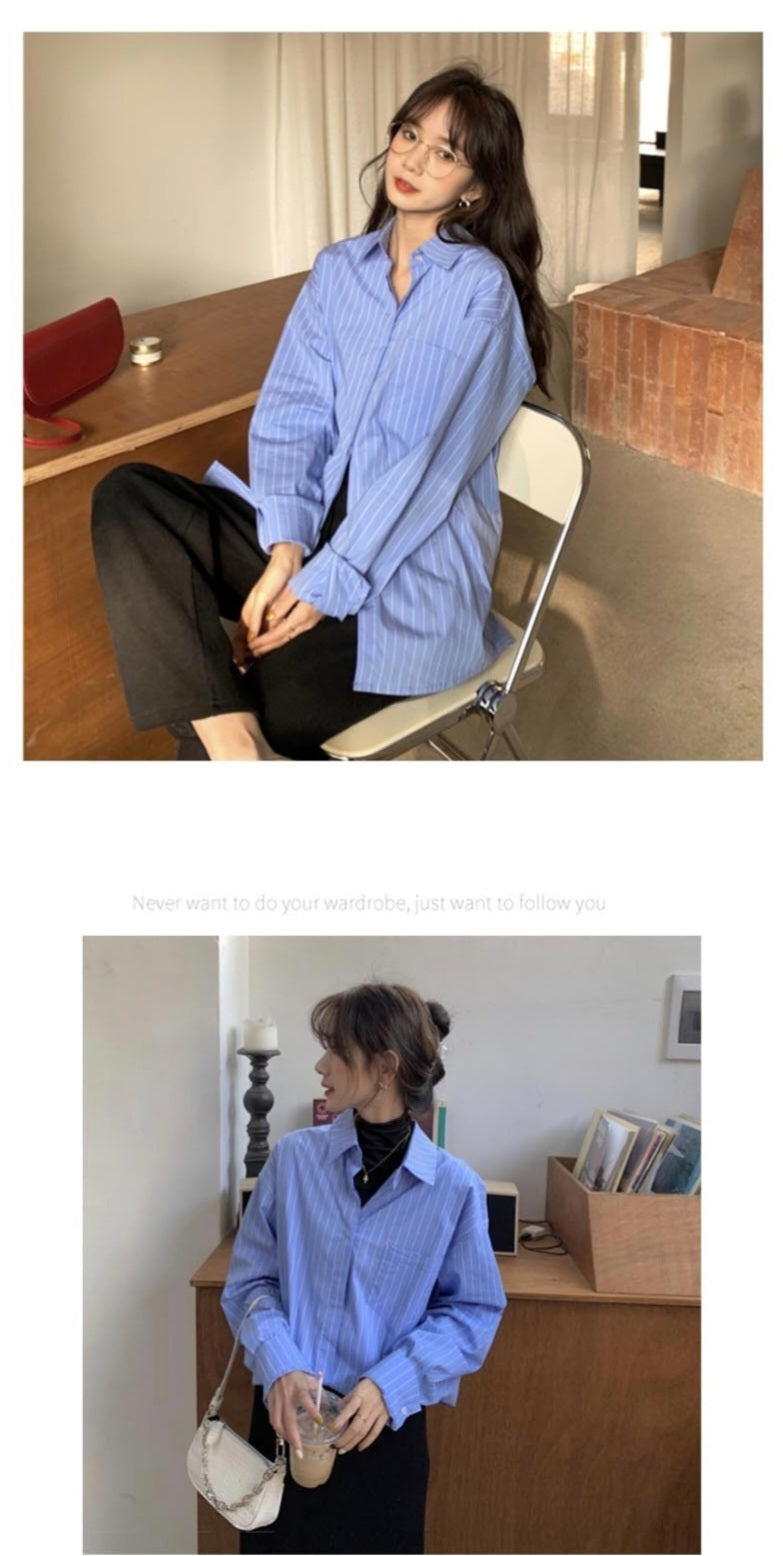 striped blue shirt