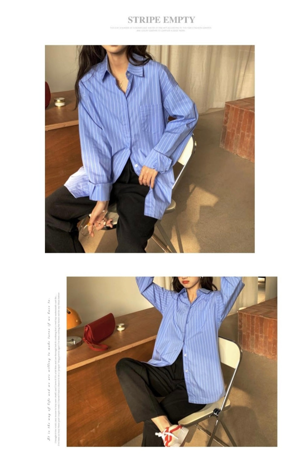 striped blue shirt