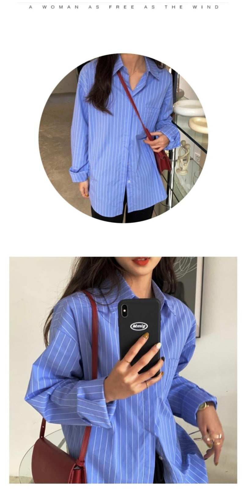 striped blue shirt