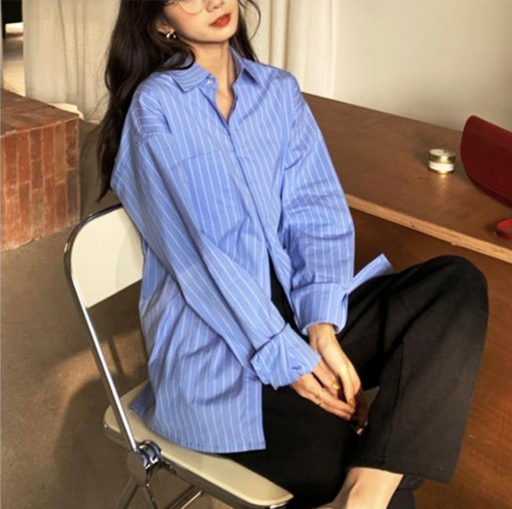 striped blue shirt